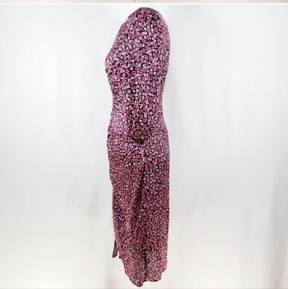 NWT- Zara Floral Ruched Midi Dress Sz.Small - Picture 8 of 9